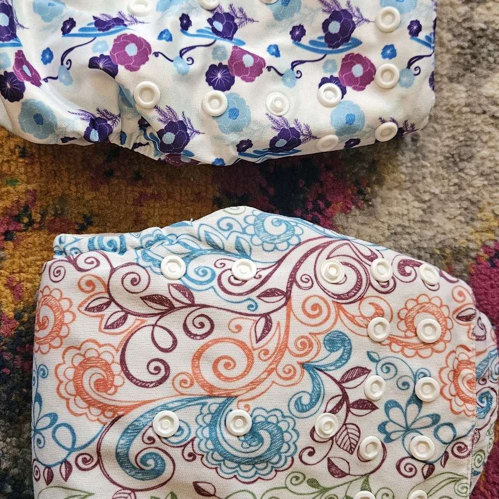 Colorful Floral and Patterned Diaper Set